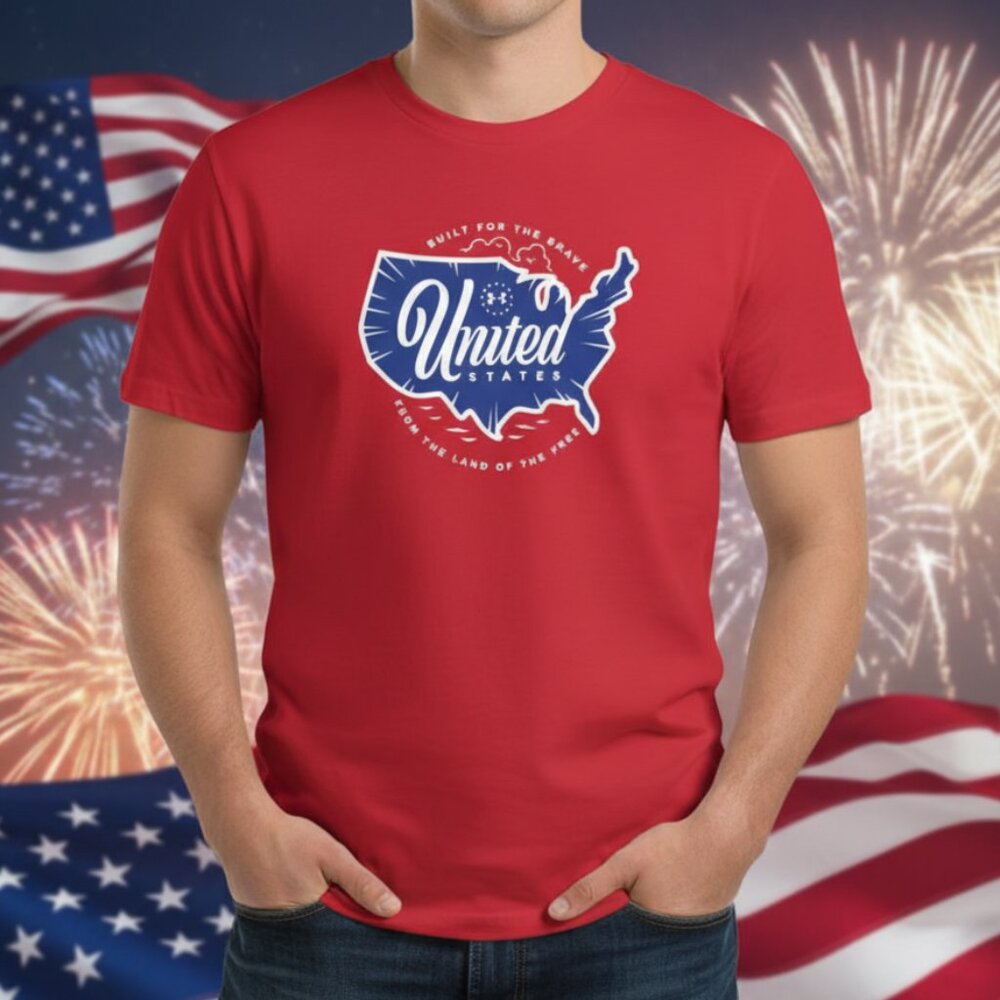 Under Armour Men's Red United States Graphic T Shirt XL Loose Heatgear Patriotic